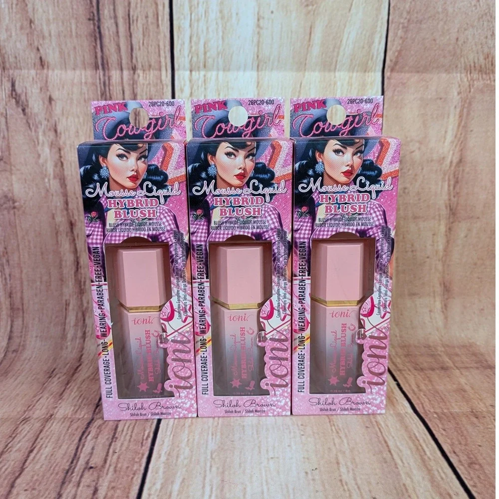 3 PK Ioni Pink Cowgirl Mousse Liquid Hybrid Blush Shiloh Brown